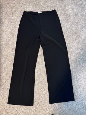 12th Tribe Black Wide-Leg Dress Pants